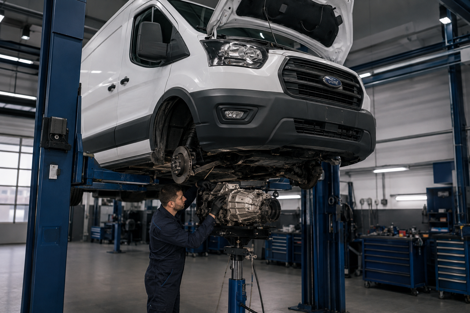 Ремонт трансмиссии Ford Transit в специализированной мастерской
